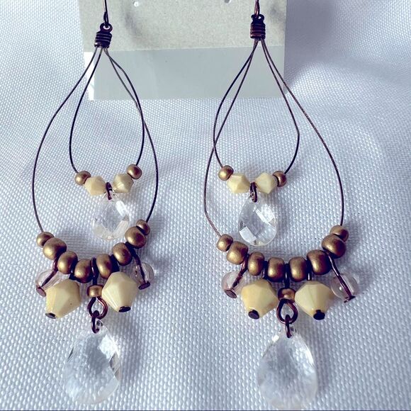 Boho Lightweight Beaded Earth Tone Boho Dangle Earrings - Picture 2 of 5